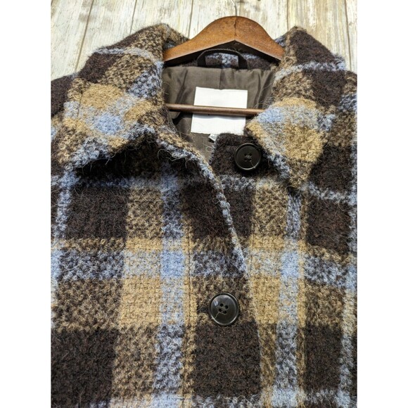 Madewell Belrose Shirt Jacket Wool Blend Shacket Coat Cassel Plaid 3X NWT $268 - Picture 3 of 12